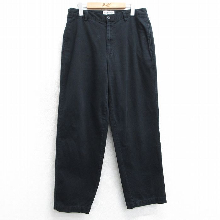 W33★古着 オールドネイビー OLDNAVY チノ パンツ チノパン メンズ コットン 黒 ブラック 25mar29 中古 ボトムス ロング