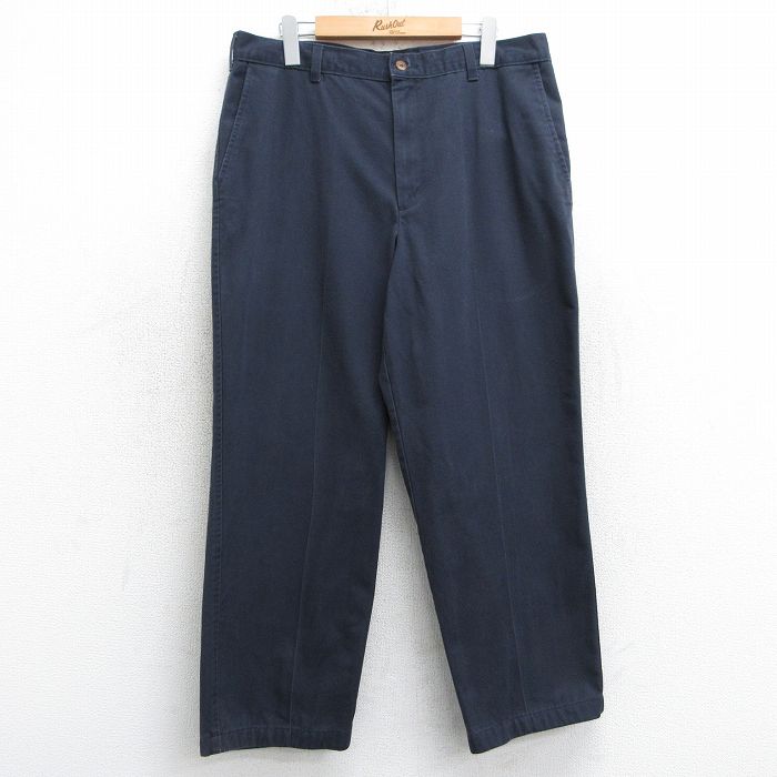 W35★古着 FARAH チノ パンツ チノパン メンズ コットン 紺 ネイビー 25mar29 中古 ボトムス ロング