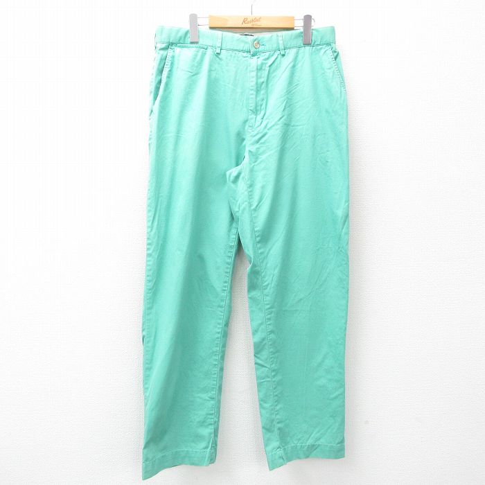 W35★古着 ラルフローレン Ralph Lauren ブランド チノ パンツ チノパン メンズ 90年代 90s コットン 薄緑 グリーン 25mar31 中古 ボトムス ロング