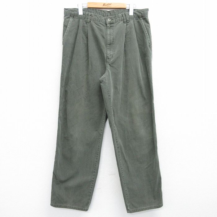 W34★古着 ドッカーズ パンツ メンズ 90年代 90s コットン 緑 グリーン 【spe】 25apr02 中古 ボトムス ロング