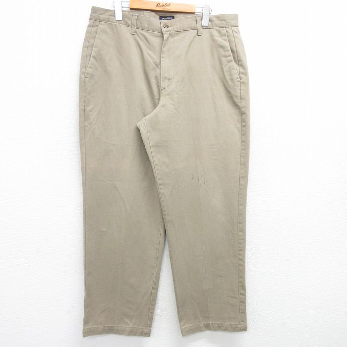 W36★古着 ドッカーズ パンツ メンズ 90年代 90s コットン USA製 ベージュ カーキ 25apr02 中古 ボトムス ロング