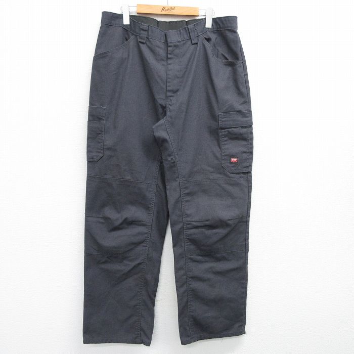 W35★古着 レッドキャップ ワーク カーゴ パンツ メンズ ダブルニー グレー 25apr02 中古 ボトムス ロング