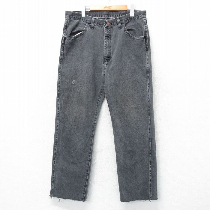 W36★古着 ラスラー ジーンズ メンズ 黒 ブラック デニム 25apr01 中古 ボトムス ジーパン Gパン ロング パンツ
