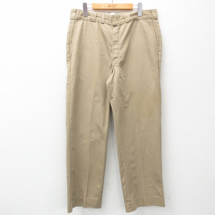 W35★古着 ディッキーズ Dickies ワーク パンツ メンズ 80年代 80s ベージュ カーキ 【spe】 25apr01 中古 ボトムス ロング