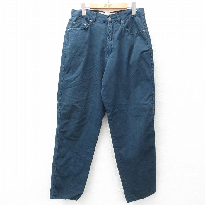 【50%OFF】W32★古着 TODAYS NEWS パンツ メンズ コットン 紺 ネイビー 25apr01 中古 ボトムス ロング