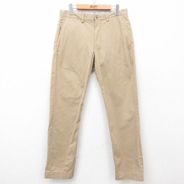 W30★古着 ラルフローレン Ralph Lauren ブランド パンツ メンズ ベージュ カーキ 25apr01 中古 ボトムス ロング