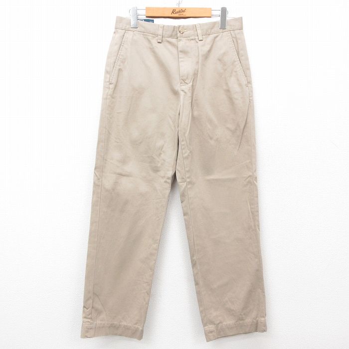 W29★古着 ラルフローレン Ralph Lauren ブランド チノ パンツ チノパン メンズ 90年代 90s コットン 濃ベージュ カーキ 25apr01 中古 ボトムス ロング