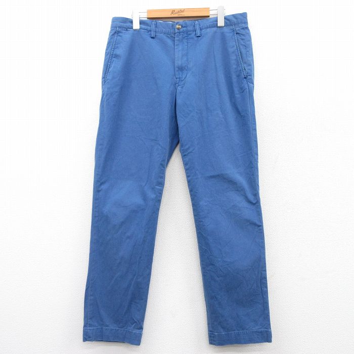 W34★古着ラルフローレン ブランド パンツ メンズ ワンポイントロゴ 紺 ネイビー 25apr01 中古 ボトムス ロング
