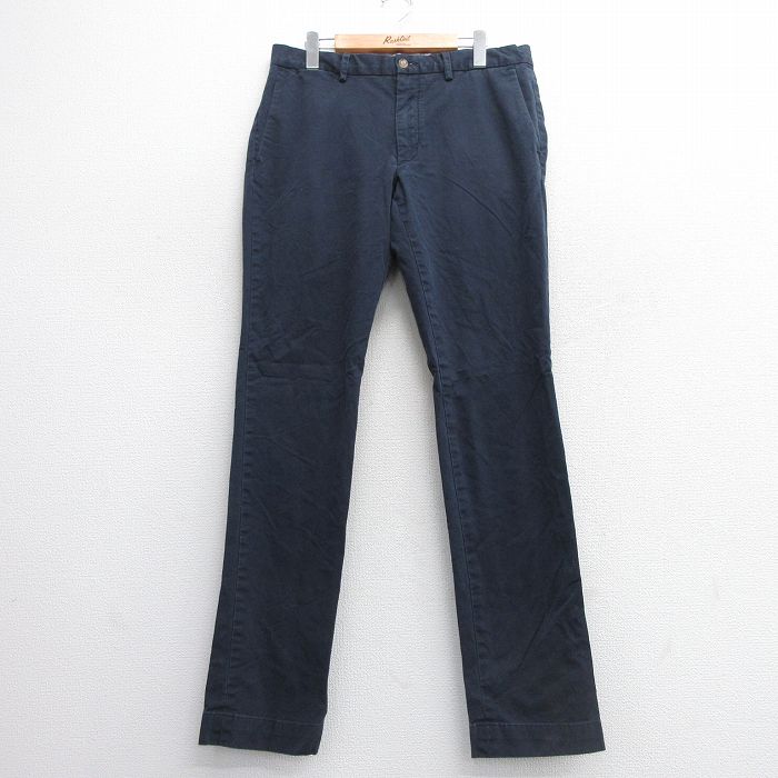W33★古着 ラルフローレン Ralph Lauren ブランド パンツ メンズ 紺 ネイビー 25apr02 中古 ボトムス ロング