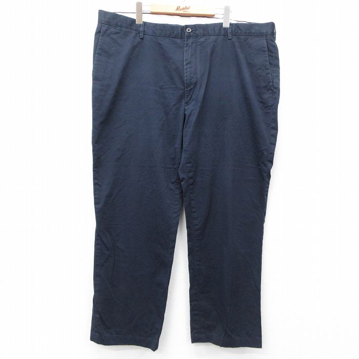 W44★古着 ラルフローレン Ralph Lauren ブランド パンツ メンズ コットン 濃紺 ネイビー 25apr03 中古 ボトムス ロング