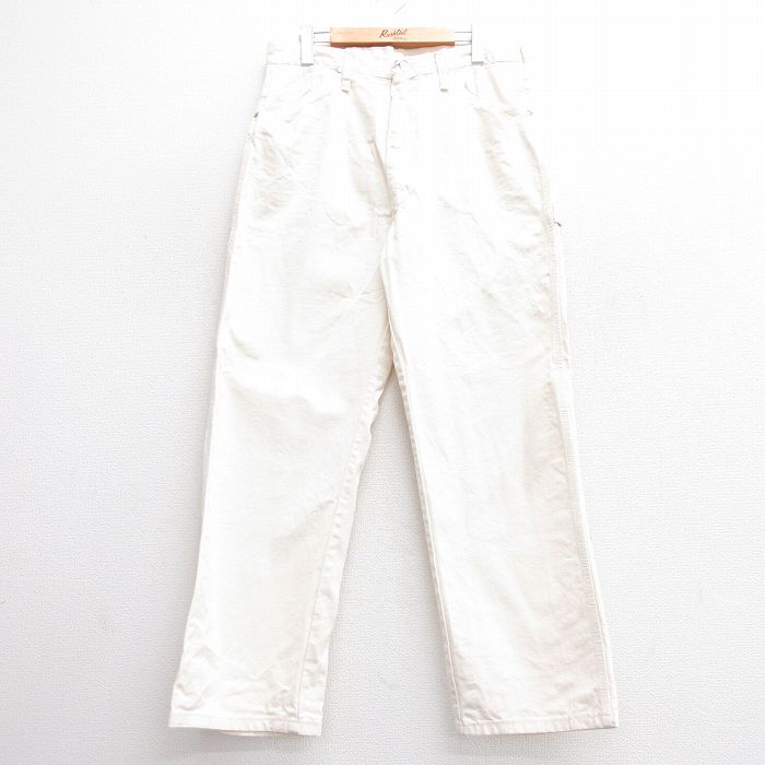 W33★古着 ビッグベン BIG BEN ラングラー Wrangler ペインター パンツ メンズ 80年代 80s USA製 タロン 生成り 25apr03 中古 ボトムス ロング