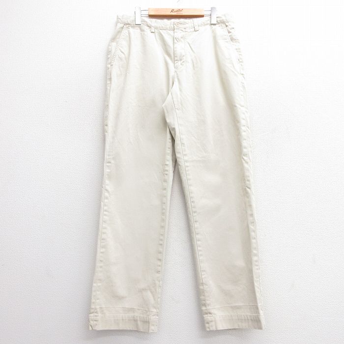 【20%OFF】W33★古着 ラルフローレン Ralph Lauren ブランド チノ パンツ チノパン メンズ 90年代 90s ワンポイントロゴ PRESTON コットン 薄ベージュ カーキ 25apr03 中古 ボトムス ロング
