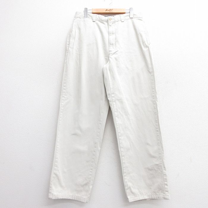 W33★古着 ラルフローレン Ralph Lauren ブランド チノ パンツ チノパン メンズ 90年代 90s PHILIP コットン 薄ベージュ カーキ 25apr03 中古 ボトムス ロング
