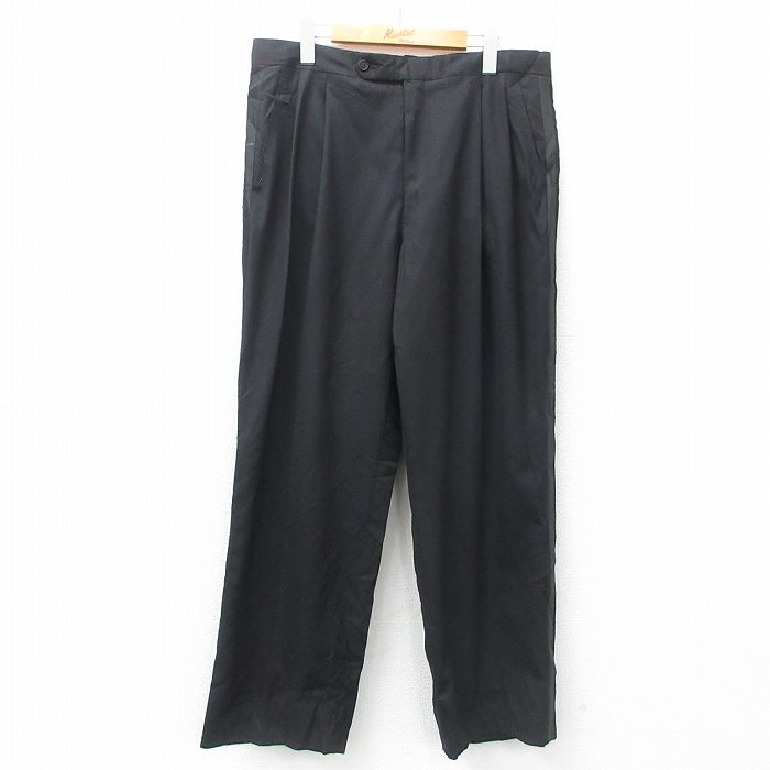 W35★古着 ブルックスブラザーズ BROOKS BROTHERS ブランド スラックス パンツ メンズ 80年代 80s ウール USA製 タロン 黒 ブラック 【spe】 25apr03 中古 ボトムス ロング