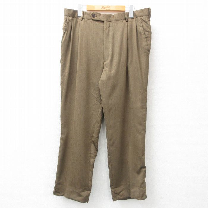 W36★古着 ノーティカ NAUTICA ブランド スラックス パンツ メンズ ウール 茶 ブラウン 25apr03 中古 ボトムス ロング