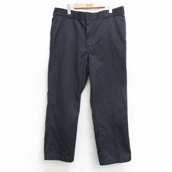 W35★古着 ディッキーズ Dickies ワーク パンツ メンズ 874 黒 ブラック 25apr04 中古 ボトムス ロング