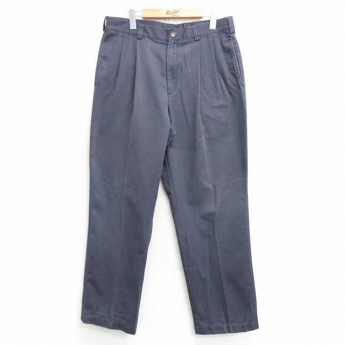 W32★古着 トミーヒルフィガー TOMMY HILFIGER ブランド チノ パンツ チノパン メンズ 90年代 90s 濃グレー 25apr04 中古 ボトムス ロング