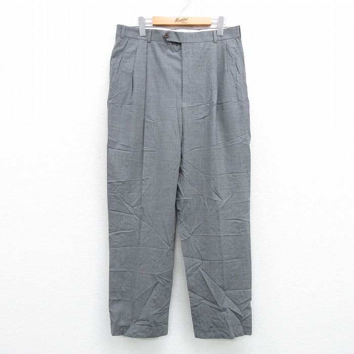 W34★古着 ブルックスブラザーズ BROOKS BROTHERS ブランド スラックス パンツ メンズ ウール グレー 25apr04 中古 ボトムス ロング