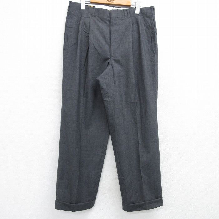 W32★古着 ブルックスブラザーズ BROOKS BROTHERS ブランド スラックス パンツ メンズ 80年代 80s USA製 グレー 25apr04 中古 ボトムス ロング