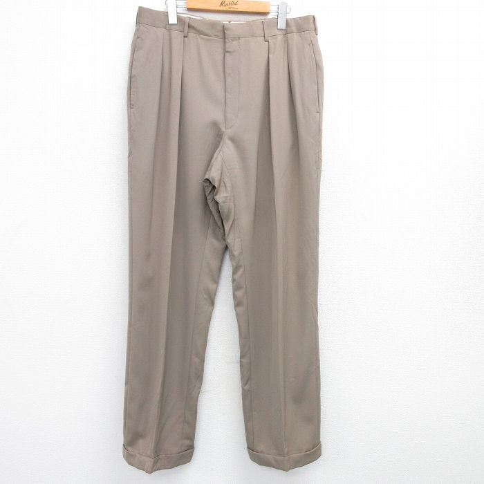 W35★古着 ラルフローレン Ralph Lauren ブランド スラックス パンツ メンズ 90年代 90s イタリア製 ベージュ カーキ 【spe】 25apr04 中古 ボトムス ロング