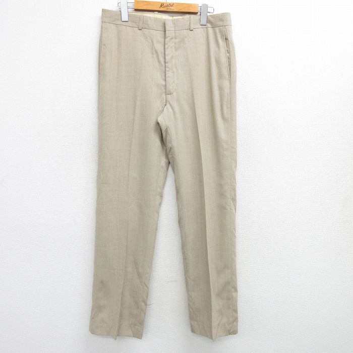 【50%OFF】W32★古着 FARAH スラックス パンツ メンズ 90年代 90s ベージュ カーキ 25apr04 中古 ボトムス ロング