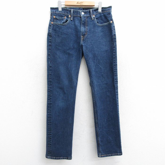 W34★古着 リーバイス Levis 514 ジーンズ メンズ 濃紺 ネイビー デニム 25apr10 中古 ボトムス ジーパン Gパン ロング パンツ
