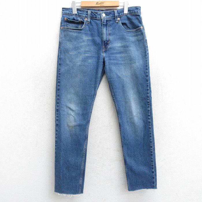 【50%OFF】W34★古着 リーバイス Levis 512 ジーンズ メンズ ヒゲ 紺 ネイビー デニム 25apr10 中古 ボトムス ジーパン Gパン ロング パンツ