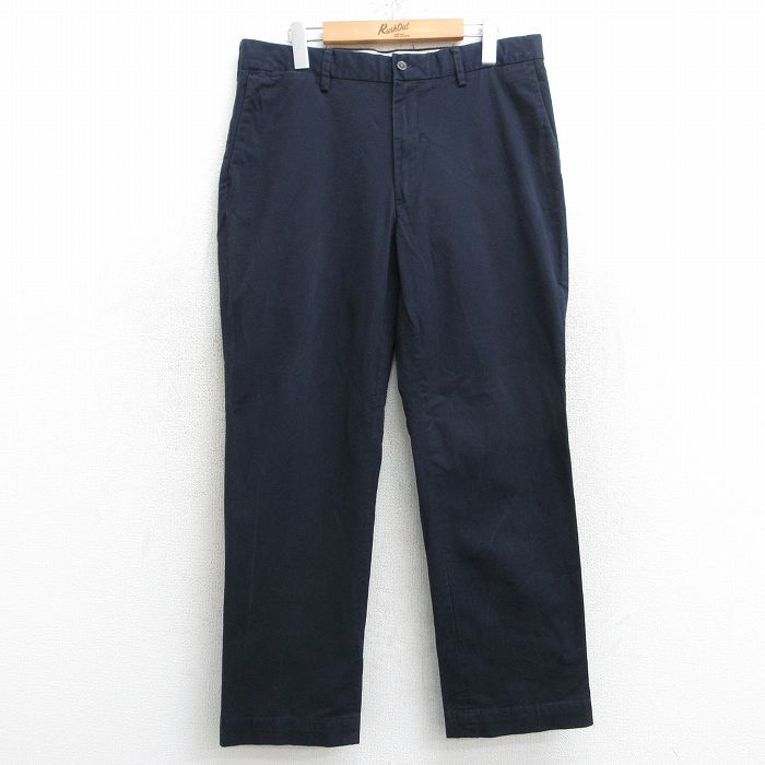 W35★古着 ラルフローレン Ralph Lauren ブランド パンツ メンズ 紺 ネイビー 25apr10 中古 ボトムス ロング