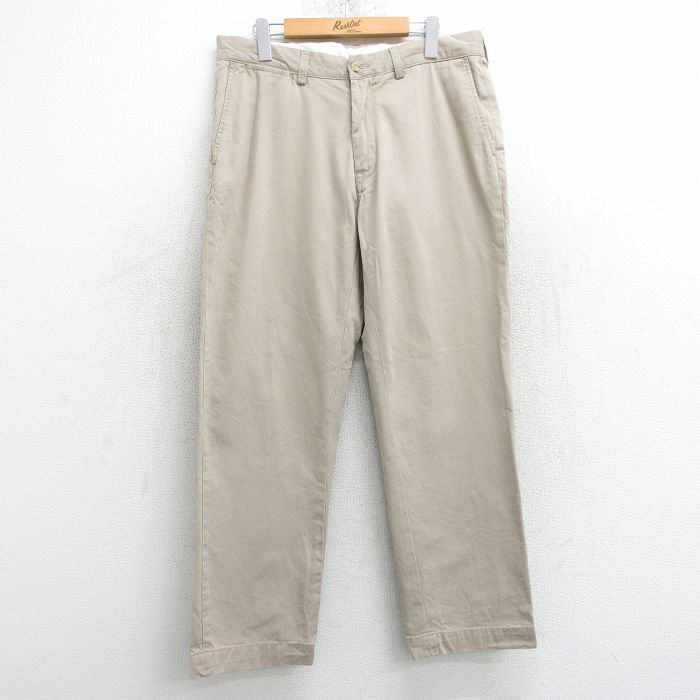 W35★古着 ラルフローレン Ralph Lauren ブランド チノ パンツ チノパン メンズ コットン ベージュ カーキ 25apr10 中古 ボトムス ロング