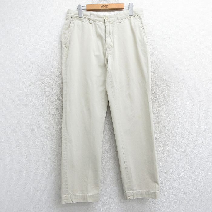 W33★古着 ラルフローレン Ralph Lauren ブランド チノ パンツ チノパン メンズ コットン 薄ベージュ カーキ 25apr10 中古 ボトムス ロング