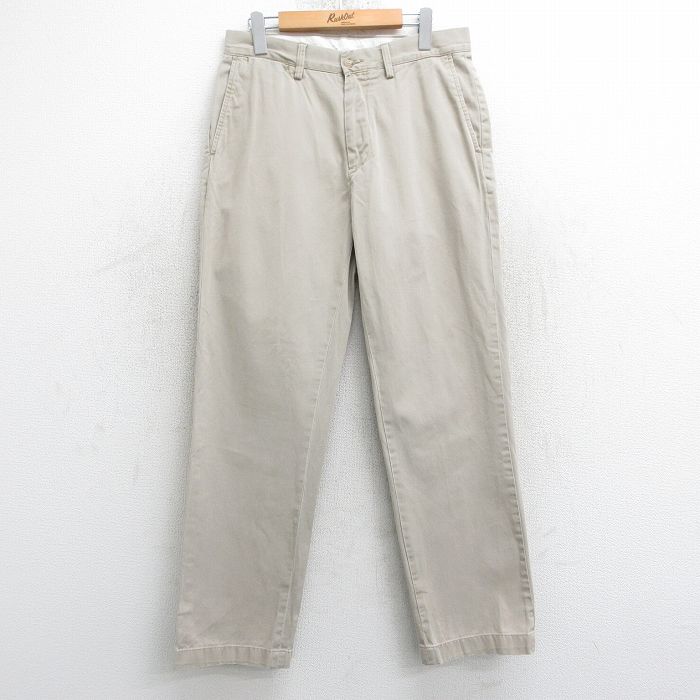 W32★古着 ラルフローレン Ralph Lauren ブランド チノ パンツ チノパン メンズ 90年代 90s コットン ベージュ カーキ 25apr10 中古 ボトムス ロング