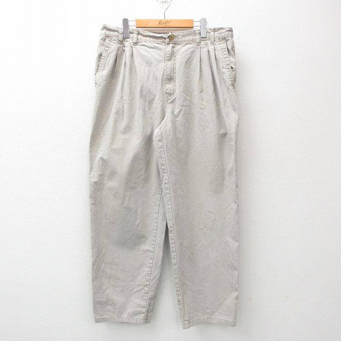 W39★古着 パンツ メンズ コットン グレー 25apr10 中古 ボトムス ロング