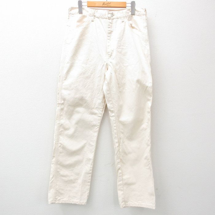 W34★古着 ビッグベン BIG BEN ラングラー Wrangler ペインター パンツ メンズ 80年代 80s ダック地 USA製 生成り 【spe】 25apr10 中古 ボトムス ロング
