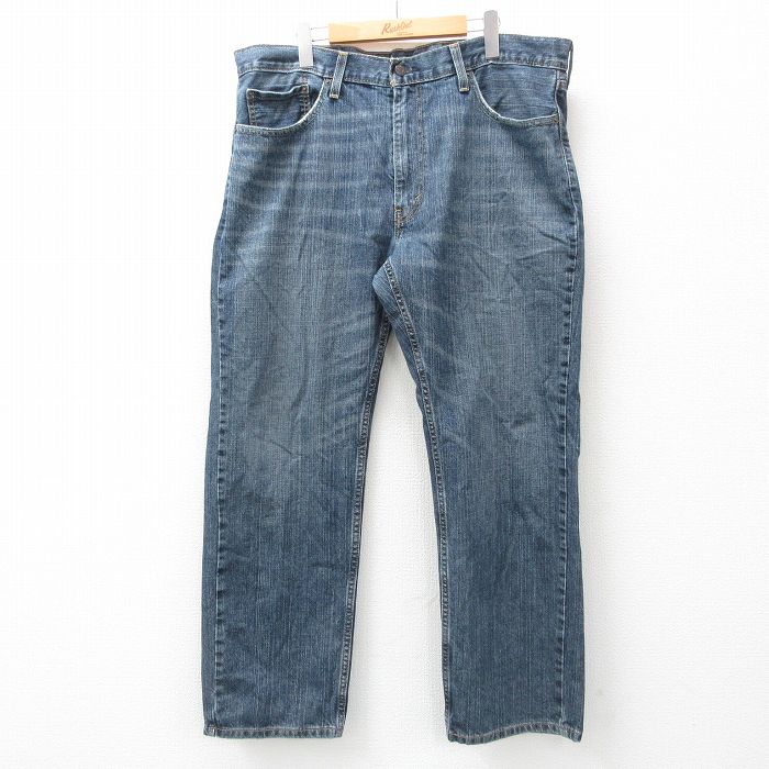 W40★古着 リーバイス Levis 559 ジーンズ メンズ ヒゲ コットン 紺 ネイビー デニム 25apr10 中古 ボトムス ジーパン Gパン ロング パンツ