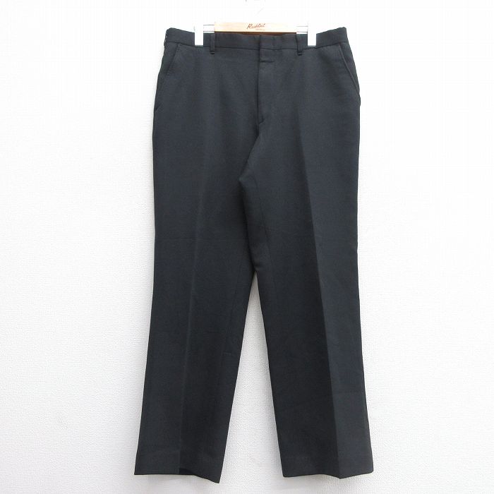 W36★古着 スラックス パンツ メンズ 90年代 90s USA製 黒 ブラック 25apr11 中古 ボトムス ロング