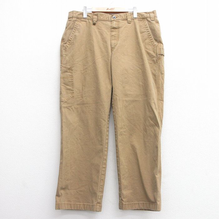 W40★古着 エルエルビーン LLBEAN パンツ メンズ 大きいサイズ 茶 ブラウン 【spe】 25apr11 中古 ボトムス ロング