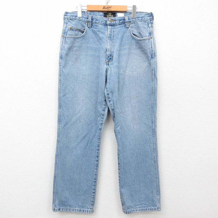 【50%OFF】W34★古着 レッドヘッド ジーンズ メンズ 00年代 00s ヒゲ コットン 紺 ネイビー デニム 25apr11 中古 ボトムス ジーパン Gパン ロング パンツ