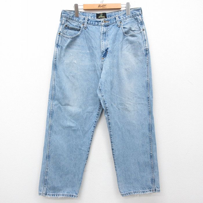 W34★古着 レッドヘッド ジーンズ メンズ コットン 紺 ネイビー デニム 25apr11 中古 ボトムス ジーパン Gパン ロング パンツ