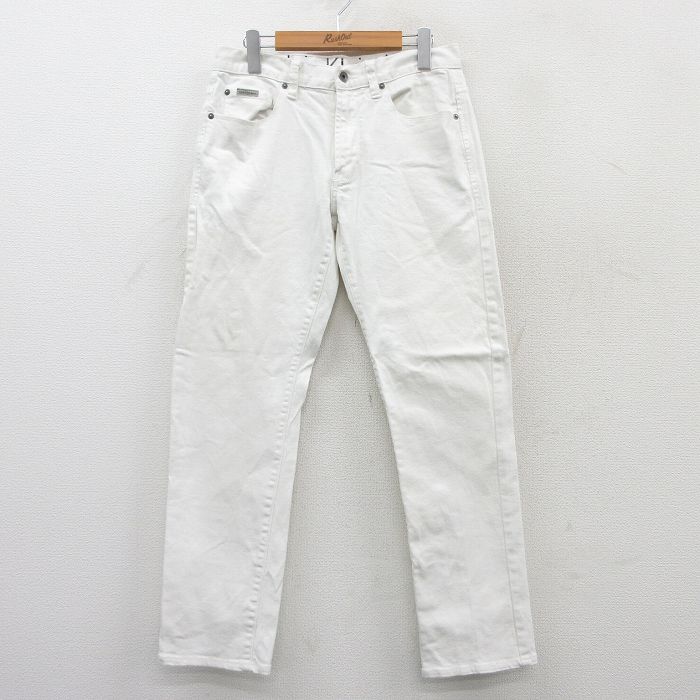 W30★古着 カルバンクライン Calvin Klein ジーンズ メンズ 白 ホワイト 25apr11 中古 ボトムス ジーパン Gパン ロング パンツ