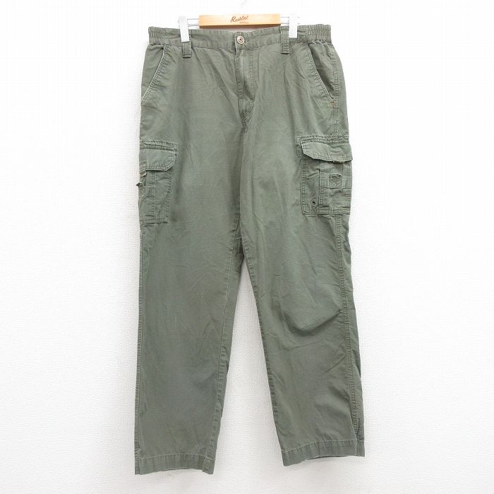 W36★古着 レッドヘッド カーゴ パンツ メンズ リップストップ コットン 緑 グリーン 25apr11 中古 ボトムス ロング