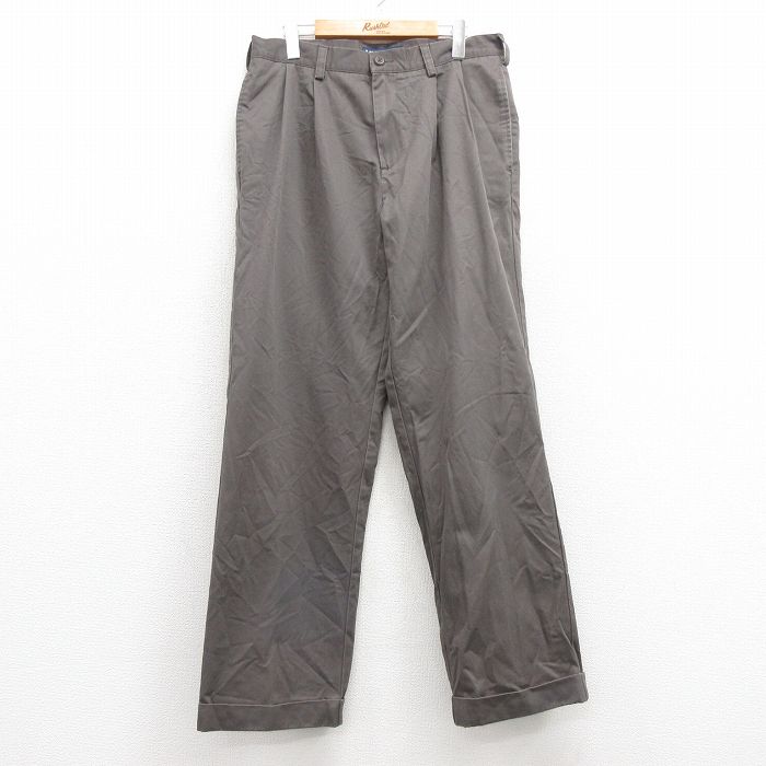 【50%OFF】W32★古着 IZOD チノ パンツ チノパン メンズ コットン グレー系 25apr11 中古 ボトムス ロング