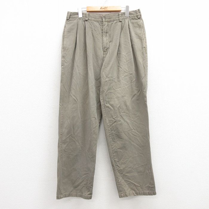 W36★古着 チノ パンツ チノパン メンズ 00年代 00s コットン ベージュ系 カーキ 25apr11 中古 ボトムス ロング