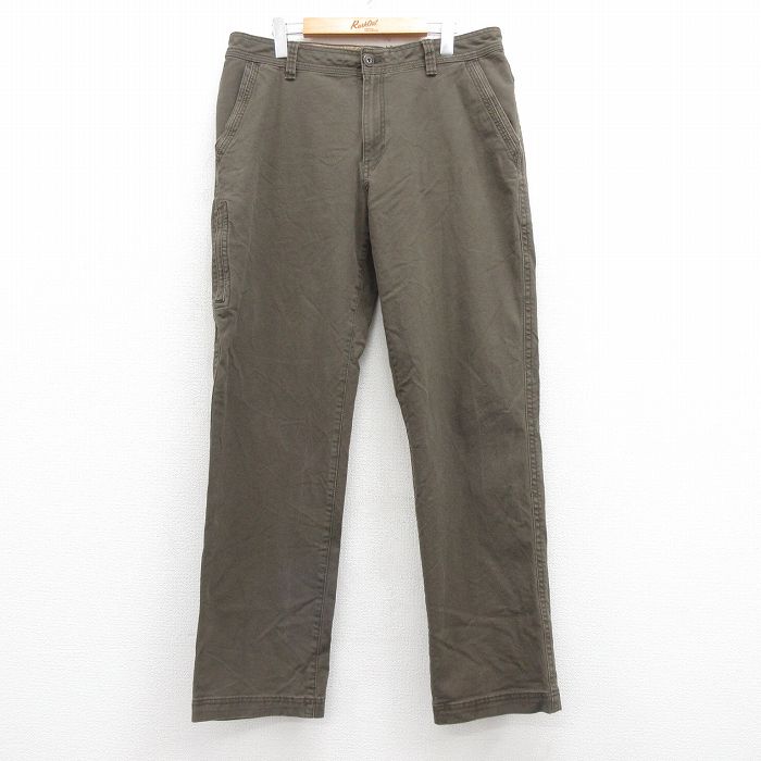 W35★古着 G.H.BASS パンツ メンズ ダック地 緑系 グリーン 25apr12 中古 ボトムス ロング