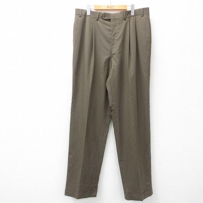W36★古着 ラルフローレン Ralph Lauren ブランド スラックス パンツ メンズ 茶系 ブラウン 25apr12 中古 ボトムス ロング