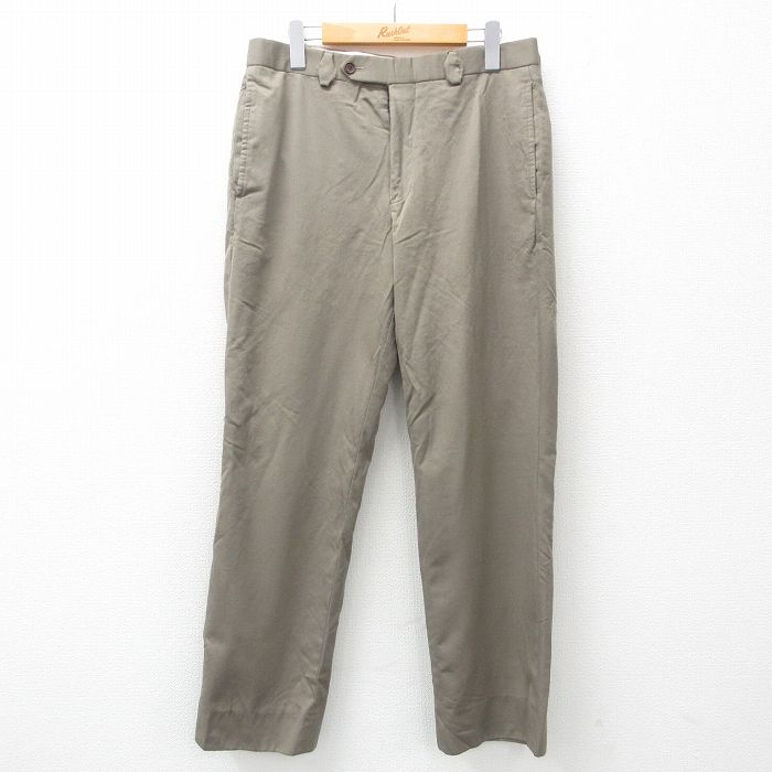 W33★古着 ブルックスブラザーズ BROOKS BROTHERS ブランド スラックス パンツ メンズ ベージュ系 カーキ 25apr12 中古 ボトムス ロング