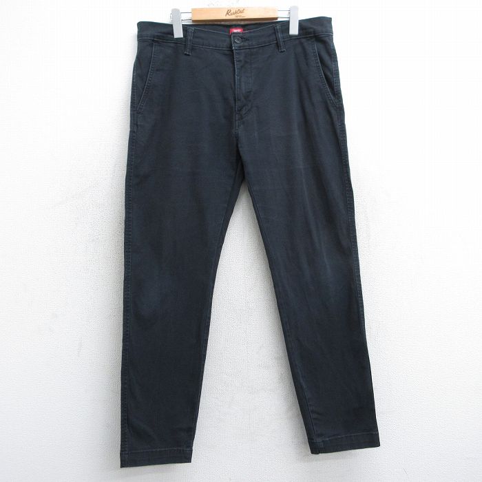 W35★古着 リーバイス Levis チノ パンツ チノパン メンズ 黒 ブラック 25apr12 中古 ボトムス ロング