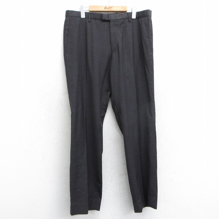 【50%OFF】W35★古着 バナナリパブリック BANANA REPUBLIC ブランド スラックス パンツ メンズ ウール 濃茶他 ブラウン 25apr12 中古 ボトムス ロング