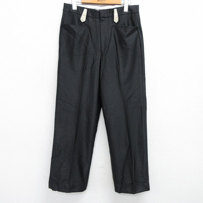 W31★古着 パンツ メンズ 黒 ブラック 25apr12 中古 ボトムス ロング