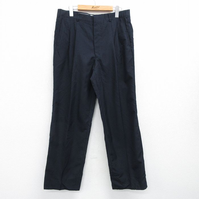 W32★古着 STAFFORD スラックス パンツ メンズ 80年代 80s USA製 タロン 紺 ネイビー 25apr12 中古 ボトムス ロング