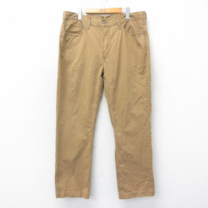 W40★古着 リーバイス Levis 514 パンツ メンズ 大きいサイズ コットン 茶系 ブラウン 25apr12 中古 ボトムス ロング